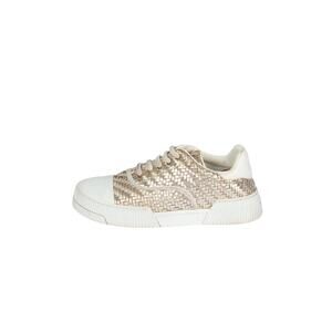 CHRISTIAN DIOR Gold Woven Leather Sneakers Size 37 US 7